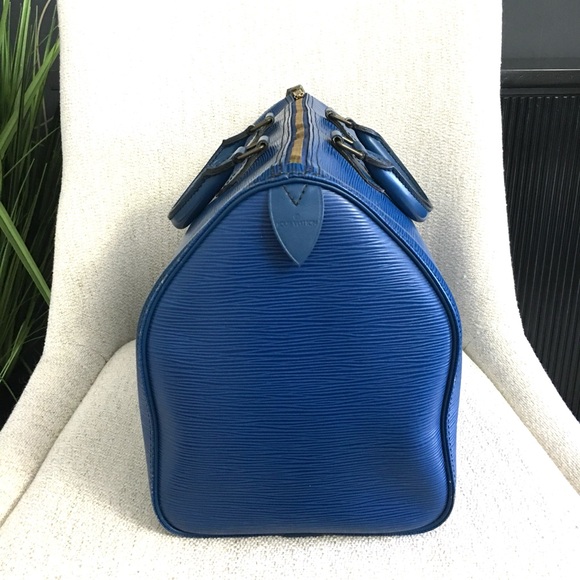 Authentic Louis Vuitton Speedy 35 bag blue Toledo Epi leather bag - Picture 9 of 16